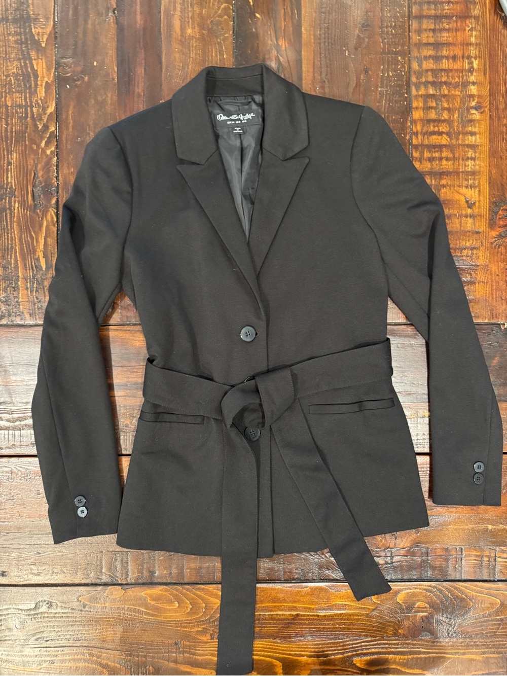 Miss Selfridge Black Belted Blazer Size 2. NWOT